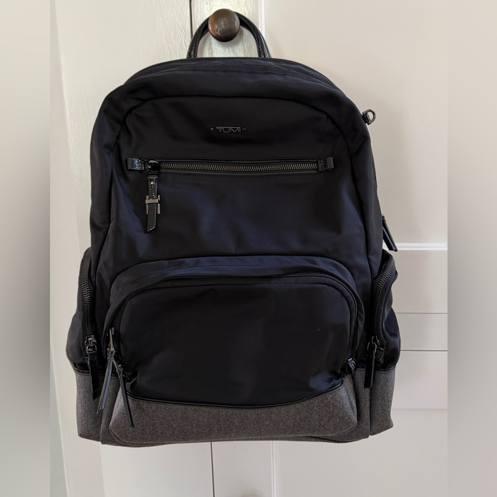 Tumi Women's Laptop Backpack in Black and Gray